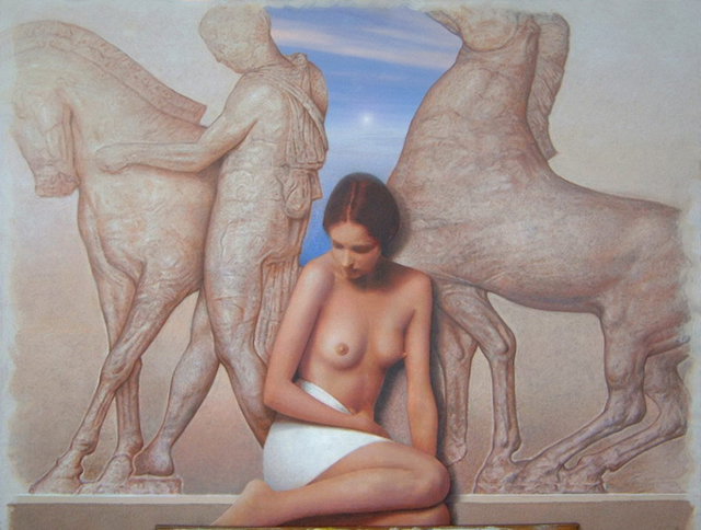 Bozidar Damjanovski  'Memory For Partenon 3', created in 2009, Original Painting Oil.