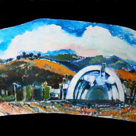 Daniel Clarke: 'Bowl Dreams', 2004 Acrylic Painting, Landscape. Artist Description: Bowl Dreams was completed as part of the Hollywood Bowl Sphere Art Project.The Sphere Art Project is a once- in- a- lifetime art event to celebrate the Hollywood Bowl. More than 80 local artists - including new and established artists as well as celebrities - are creating original works ...
