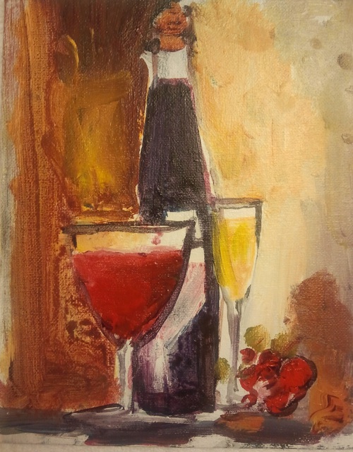 Artist Daniel Clarke. 'Evening Wine' Artwork Image, Created in 2011, Original Woodcut. #art #artist