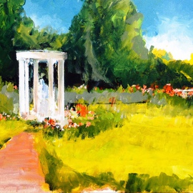 Daniel Clarke: 'Huntington Rose Garden', 2015 Acrylic Painting, Landscape. Artist Description:           