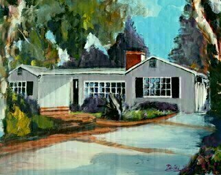 Daniel Clarke: 'Judiths House', 2015 Acrylic Painting, Landscape. 