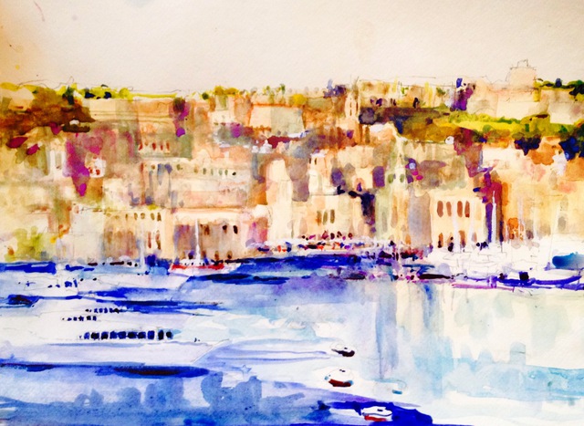 Artist Daniel Clarke. 'Malta Vista' Artwork Image, Created in 2015, Original Woodcut. #art #artist