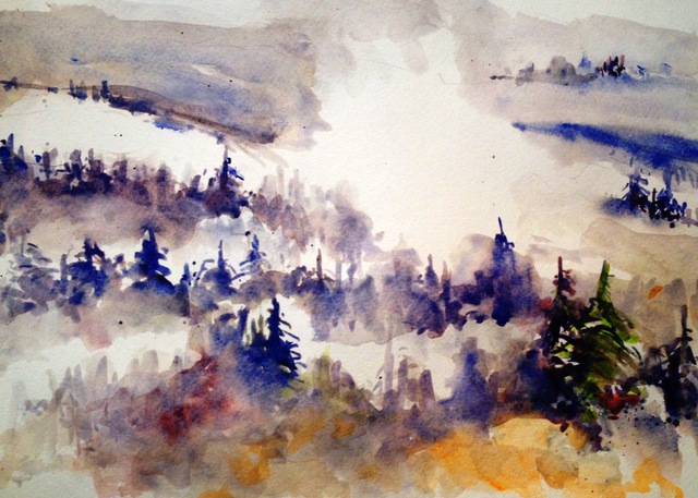 Artist Daniel Clarke. 'Morning Fog' Artwork Image, Created in 2015, Original Woodcut. #art #artist