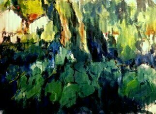 Daniel Clarke: 'Near Hampton Road', 2017 Acrylic Painting, Landscape. Near Hampton Road Virginia a backyard acrylic painting showing through a  green forest lovely bucolic ...