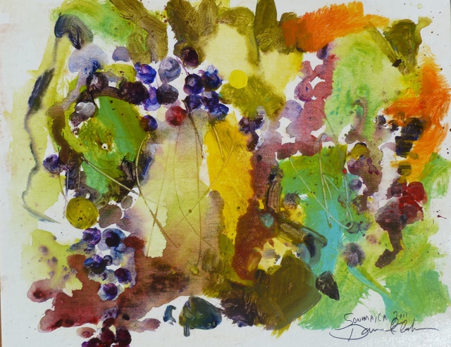 Artist Daniel Clarke. 'Sonoma Grapes' Artwork Image, Created in 2011, Original Woodcut. #art #artist