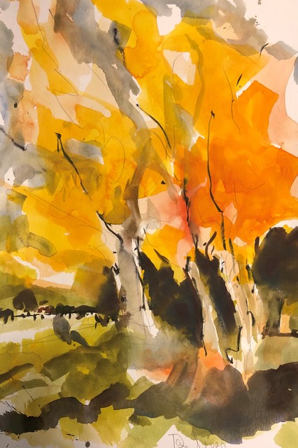 Artist Daniel Clarke. 'Autumn Colors' Artwork Image, Created in 2020, Original Woodcut. #art #artist