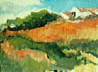 Daniel Clarke: 'eagle rock hillside', 2019 Acrylic Painting, Landscape. Eagle Rock Hillside. In the Northeast Los Angeles lies the charming district known as Eagle Rock. Hills and valleys with houses nestled on hilltops. A Plein Air marvel to be sure. Acrylic is the magic fluid bringing this work alive ...