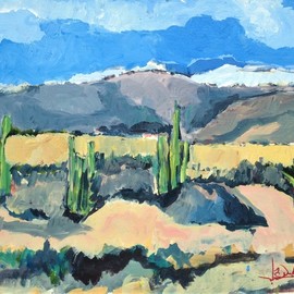 Daniel Clarke: 'high desert vista', 2019 Acrylic Painting, Landscape. Artist Description: Walking in the high desert, My heart was ever at ease.Whether in the noon day sun, Or in the evening breeze.My wonder never ceased.The burning sands around me, And God was everywhere.In the washes and the mountains, And in the sky so fair, I ...
