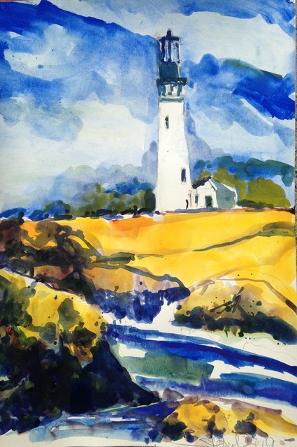 Artist Daniel Clarke. 'Lighthouse Northern Main' Artwork Image, Created in 2019, Original Woodcut. #art #artist