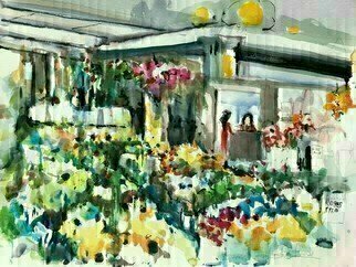 Daniel Clarke: 'los angeles flower market', 2021 Watercolor, Floral. Historically speaking, The Original Los Angeles Flower Market has a proud heritage and family history that span nearly an entire century.Inspired by the success of local Japanese- American growers who had established the cityaEURtms first major flower market in 1912  the Southern California Flower Market , the organization that ...