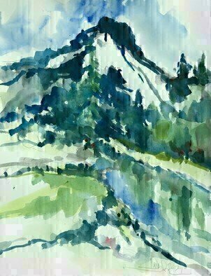 Daniel Clarke: 'near mt shuksan washington', 2021 Watercolor, Landscape. What is it about the West,brother, that makes us soeager for summit snowwhich proves too tall a testfor those who crave the sky,who stretch before we die We had the High Plains prairieunder our Vibram boots,and there we sank our roots.Both of ...