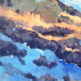 Daniel Clarke: 'on the coast', 2017 Acrylic Painting, Landscape. Artist Description: On the Coast of California the treasures buried deep along the way El Dorido fill his hoard. ...