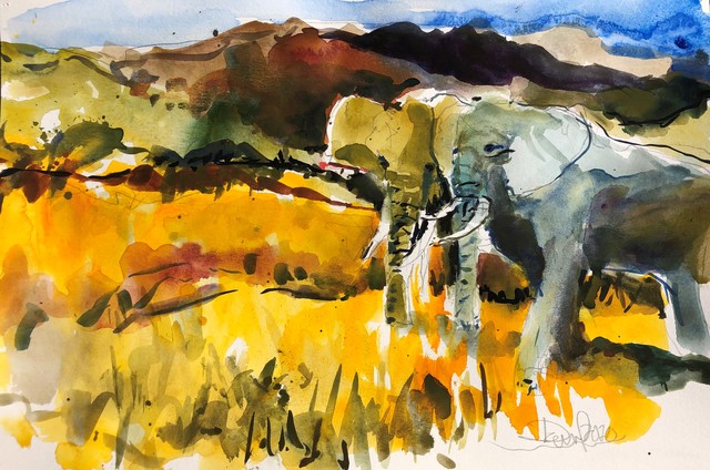 Artist Daniel Clarke. 'Serengeti' Artwork Image, Created in 2020, Original Woodcut. #art #artist