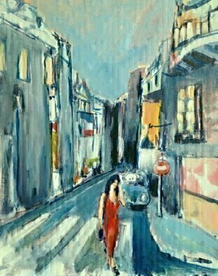 Daniel Clarke: 'summer evening paris', 2018 Acrylic Painting, Landscape.  Happiness is. . . .Walking the streets of Paris   breathing in the magical scents of the boulangeries on the winter air.  I replied  Happiness is. . . .Walking in the rain at sunrise sunset noontimeanytime rain snow or shinewhen love two paired hearts entwines in love time divine. ...