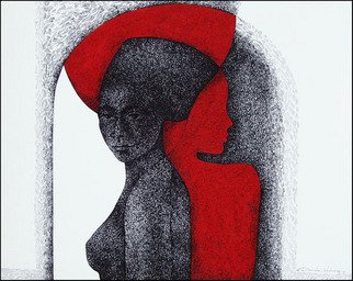 Daniela Huhurez: 'Shadow Portrait', 2008 Pen Drawing, Portrait.  ink on paper ...
