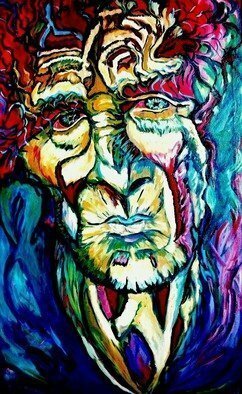 Daniela Isache: 'Mysterious Old Man', 2009 Oil Painting, Figurative.       expressionist, old man, portrait          ...