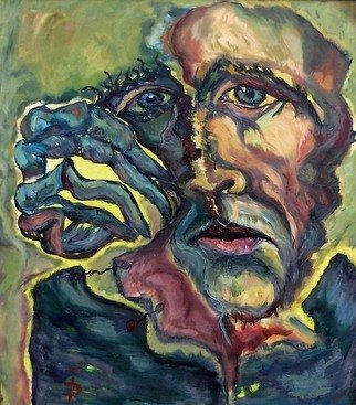 Daniela Isache: 'taking off the mask', 2019 Oil Painting, Surrealism. it is difficult to live with the mask on the face  therefore some of us try to take it off oil on canvas, 81 x 70 cm ...
