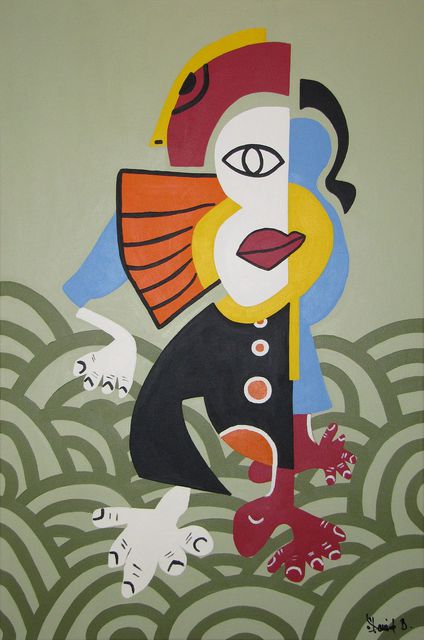 Daniel Burtea  'Clown', created in 2009, Original Painting Oil.
