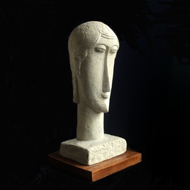 Daniel Gomez: 'homage to modigliani 1', 2021 Other Sculpture, Abstract Figurative. Artist Description: Sculpture made of concrete - 58 x 21 x 18 centimetres - 18 kilos - Wood Base - Artist Daniel Gomez name Homage to Modigliani 1 weight 18 kilos year of creation 2021 ...