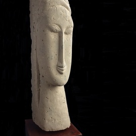 Daniel Gomez: 'homage to modigliani 2', 2023 Other Sculpture, Figurative. Artist Description: Sculpture made of concrete and mertal - Title : Homage to Modigliani Dimensions :  2 70 x 20 x 17 centimetres - 18 kilos - Wood Base - Year : 2021 Signed in the back ...