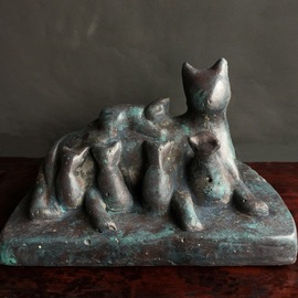 Daniel Gomez: 'mother cat', 2021 Other Sculpture, Cats. Artist Description: Sculpture made of concrete Title: Mother Cat - MamA! Gata Dimentions : 18 x 28 x 22 centAmetres weight: 7 kilos Year   2021...