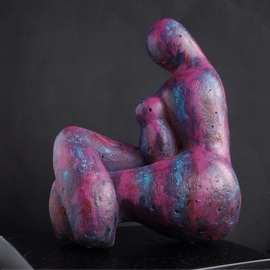 Daniel Gomez: 'purple mama', 2023 Other Sculpture, Nudes. Artist Description: Sculpture made of concrete and metal.  Mounted on a black wood base.  Height 27cm, Width 20. 5cm, Depth 17. 5cm 2. 50 kg Signed in the back The beauty of the womanA's body was my inspiration for this artwork. ...