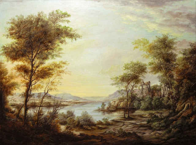 Dan Scurtu  'Landscape At Dusk', created in 2014, Original Painting Oil.