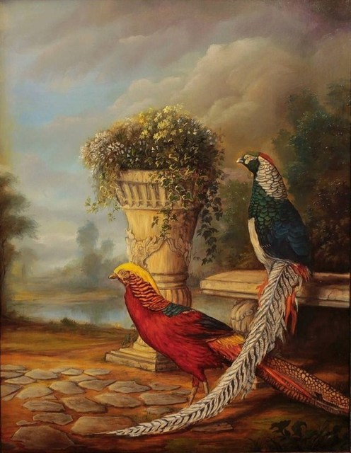 Dan Scurtu  'Pheasants', created in 2012, Original Painting Oil.