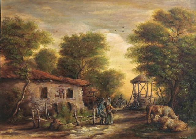Dan Scurtu  'Rural Scene', created in 2012, Original Painting Oil.