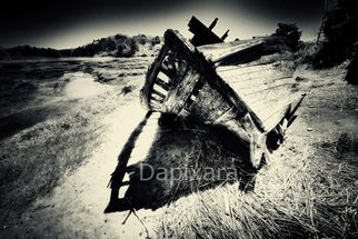 Fine Art Photography Dapixara: 'Black and White Photography', 2008 Black and White Photograph, Abstract Landscape.  Black and White Photography. Pinhole shipwreck. 