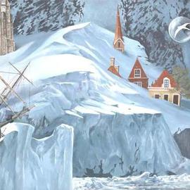 Nick Darastean: 'The Frozen World', 2003 Oil Painting, Visionary. 
