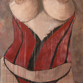 Dariya Afanaseva: 'corset', 2011 Acrylic Painting, nudes. Artist Description:   canvas/ acrylic 90cm x 80cm 2011...