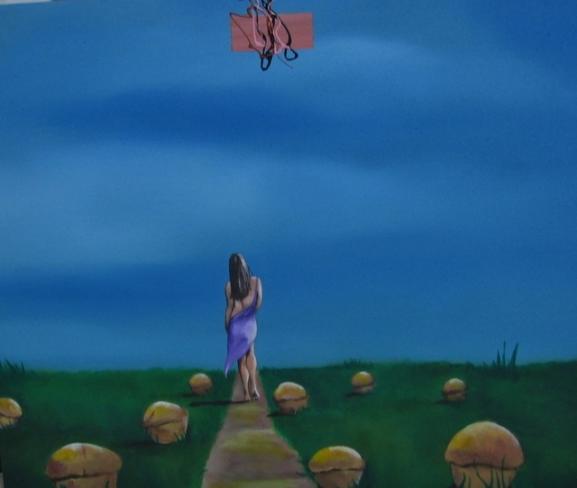 Darrell Hagan  'A Walk Through The Muffin Patch', created in 2012, Original Painting Acrylic.