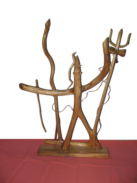 Gadadhar Das  'LORD SHIVA', created in 2005, Original Sculpture Wood.