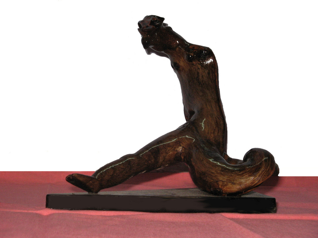 Gadadhar Das  'OPRESSED', created in 2005, Original Sculpture Wood.