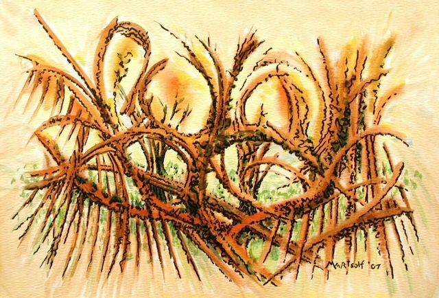 Artist Dave Martsolf. 'Brambles' Artwork Image, Created in 2007, Original Drawing Pastel. #art #artist