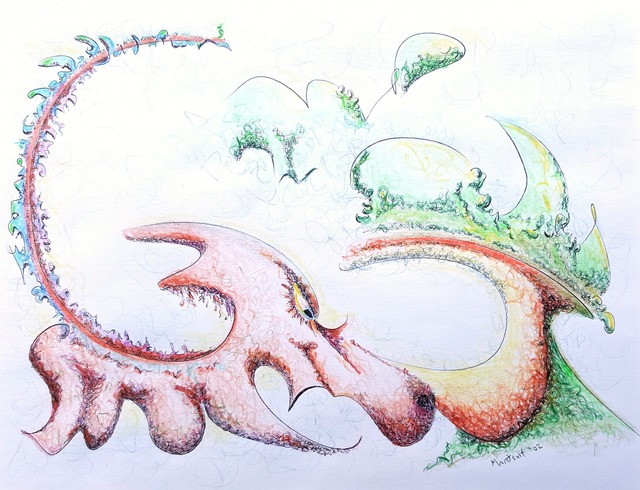 Dave Martsolf  'Dragon', created in 2017, Original Drawing Pastel.
