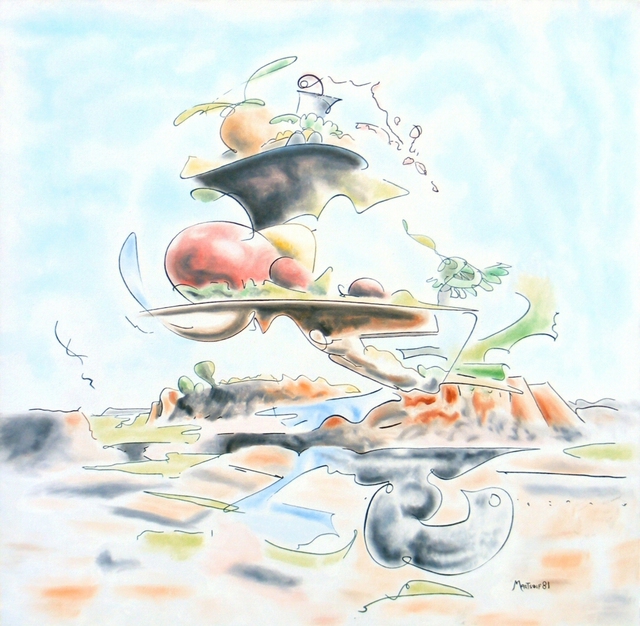 Artist Dave Martsolf. 'Fast Food' Artwork Image, Created in 1981, Original Drawing Pastel. #art #artist
