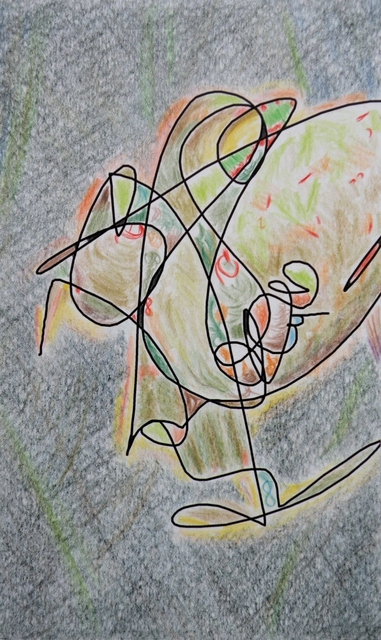 Artist Dave Martsolf. 'The Frog' Artwork Image, Created in 2012, Original Drawing Pastel. #art #artist