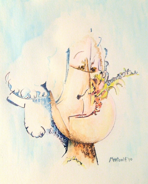 Artist Dave Martsolf. 'Voltaire' Artwork Image, Created in 2010, Original Drawing Pastel. #art #artist