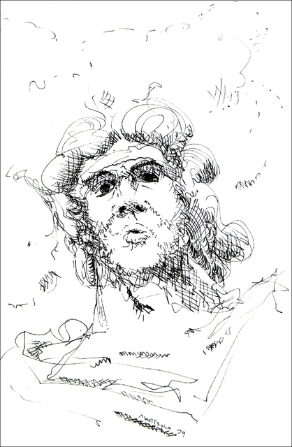 Artist Dave Martsolf. 'Zeus The Drawing' Artwork Image, Created in 1979, Original Drawing Pastel. #art #artist