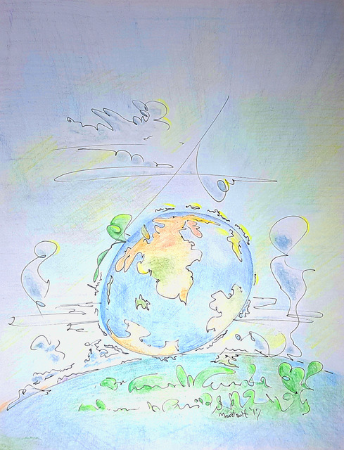 Dave Martsolf  'A Planet Remembered', created in 2017, Original Drawing Pastel.