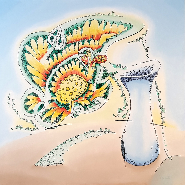 Dave Martsolf  'Blue Vase', created in 2019, Original Drawing Pastel.
