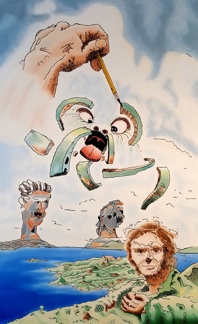 Dave Martsolf  'Exposing The Autocrat', created in 2018, Original Drawing Pastel.