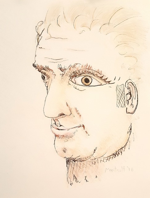 Dave Martsolf  'Julius Caesar', created in 2018, Original Drawing Pastel.