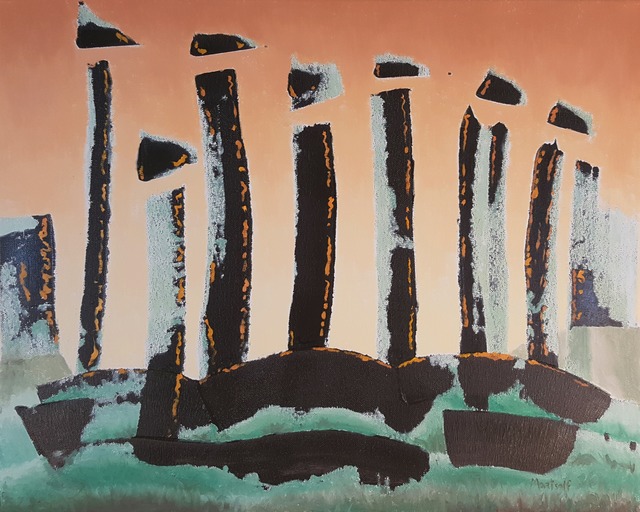 Dave Martsolf  'Neolithic Sunrise', created in 2019, Original Drawing Pastel.