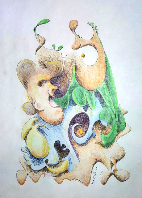 Dave Martsolf  'The Infection', created in 2002, Original Drawing Pastel.