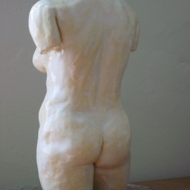David Rocky Aguirre: '5 months, back', 1997 Ceramic Sculpture, nudes. Artist Description:  This model was 5 months pregnant. Glazed stoneware on granite base. ...