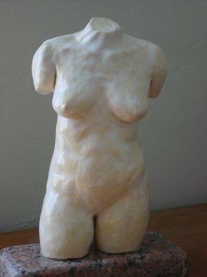 David Rocky Aguirre: '5 months, front', 1997 Ceramic Sculpture, nudes.  This model was 5 months pregnant. Glazed stoneware on granite base. ...