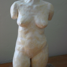 David Rocky Aguirre: '5 months front', 1997 Ceramic Sculpture, nudes. Artist Description:  This model was 5 months pregnant.  Glazed stoneware on granite base. ...